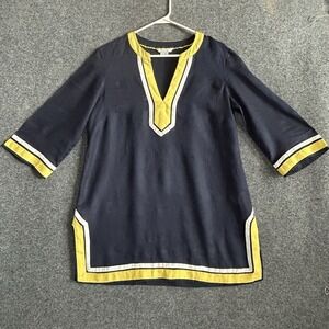 BODEN 100% Linen 3/4 Sleeve Notch Neck Kaftan Tunic Women's Dress Size 10 R